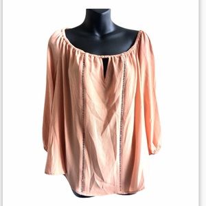 NWT CeCe Boho Top. Peach Color Size XL